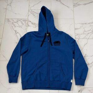 NWOT Roots Men’s (large) or Women’s (XL) Full-Zip Blue Hoodie